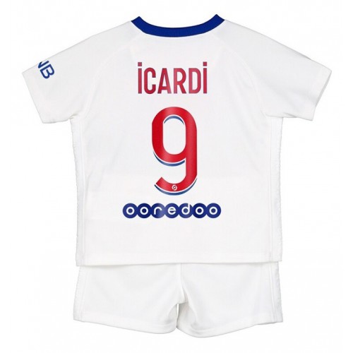 Paris Saint-Germain Fodboldtrøjer Mauro Icardi 9 Børn Udebanesæt 2020/21 Kort ærmer Paris Saint-Germain Fodboldtrøjer Mauro Icardi 9 Børn Udebanesæt 2020/21 Kort ærmer